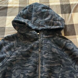 Lululemon scuba hoodie jacket, gray camo, size 12